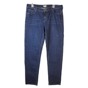 Garnet Hill Jeans Women's 12 Blue Medium Wash Skinny Casual Preppy Classic